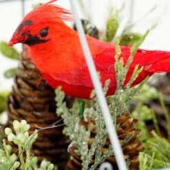 Northlight 9" Red & Green Cardinal Boxwood Artificial Christmas Greenhouse Arrangement -Michaels Shop D253929S 13