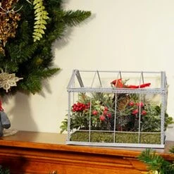 Northlight 9" Red & Green Cardinal Boxwood Artificial Christmas Greenhouse Arrangement -Michaels Shop D253929S 14