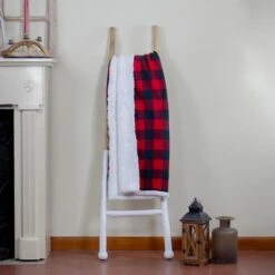 Northlight Black & Red Buffalo Plaid Christmas Throw Cover With Sherpa Backing -Michaels Shop D253945S 2