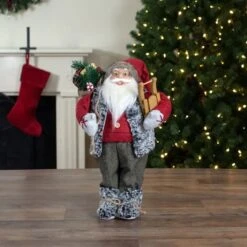 Northlight 18" Standing Santa Christmas Figure Carrying Presents & Sled -Michaels Shop D253955S 12