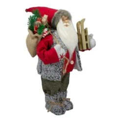 Northlight 18" Standing Santa Christmas Figure Carrying Presents & Sled -Michaels Shop D253955S 13