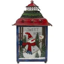 Northlight 15" Red, Green & Blue Snowman Christmas Lantern -Michaels Shop D253987S 11