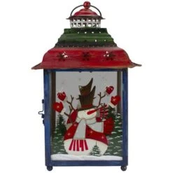 Northlight 15" Red, Green & Blue Snowman Christmas Lantern -Michaels Shop D253987S 14