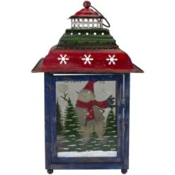 Northlight 15" Red, Green & Blue Snowman Christmas Lantern -Michaels Shop D253987S 15