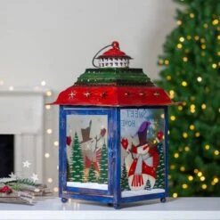 Northlight 15" Red, Green & Blue Snowman Christmas Lantern -Michaels Shop D253987S 2