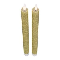 Northlight 12" Gold Glittered Flameless Taper Candles, 2ct. -Michaels Shop D253996S 14