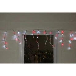 Northlight 100ct. LED Wide Angle Icicle Christmas Lights With White Wire Red/Pure White -Michaels Shop D254012S 13