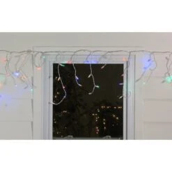 Northlight 100ct. LED Wide Angle Icicle Christmas Lights With White Wire Multicolor -Michaels Shop D254013S 13
