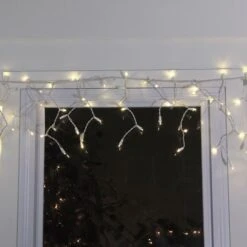 Northlight 100ct. LED Wide Angle Icicle Christmas Lights With White Wire Warm White -Michaels Shop D254024S 12