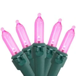 Northlight 100ct. LED Mini Christmas Lights With Green Wire Pink -Michaels Shop D254044S 1 1