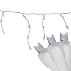 Northlight 100ct. LED Wide Angle Icicle Christmas Lights With White Wire Pure White -Michaels Shop D254054S 12
