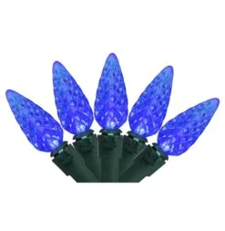 Northlight 70ct. LED Faceted C6 Christmas String Lights Blue -Michaels Shop D254077S 1 1