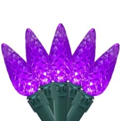 Northlight 70ct. LED Faceted C6 Christmas String Lights Purple -Michaels Shop D254082S 1 1