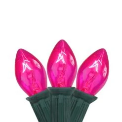 Northlight 25ct. C7 Christmas String Lights With Green Wire Pink -Michaels Shop D254089S 1 1