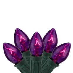 Northlight 25ct. C7 Christmas String Lights With Green Wire Purple -Michaels Shop D254090S 1 1