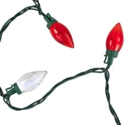 Northlight 25ct. C9 Christmas String Lights With Green Wire Red/Pure White -Michaels Shop D254102S 6