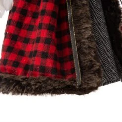 Glitzhome® 16" Red Plaid Faux Fur Angel Tree Topper -Michaels Shop D254165S 7