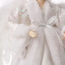 Glitzhome® 16" White Faux Fur Christmas Angel Tree Topper 15 Glitzhome® 16" White Faux Fur Christmas Angel Tree Topper -Michaels Shop D254172S 4