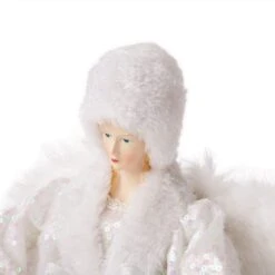 Glitzhome® 16" White Faux Fur Christmas Angel Tree Topper 19 Glitzhome® 16" White Faux Fur Christmas Angel Tree Topper -Michaels Shop D254172S 8