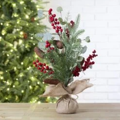 Glitzhome® Christmas Pine, Eucalyptus & Berry Tree -Michaels Shop D254175S 2