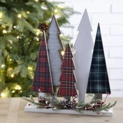 Glitzhome® 14" Wooden Christmas Tree Table Décor -Michaels Shop D254176S 2