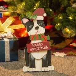 Glitzhome® 16" Wooden Dog Christmas Décor Accent -Michaels Shop D254183S 2