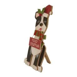 Glitzhome® 16" Wooden Dog Christmas Décor Accent -Michaels Shop D254183S 3