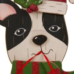Glitzhome® 16" Wooden Dog Christmas Décor Accent -Michaels Shop D254183S 4