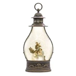 Melrose 15.5" LED Holy Family Snow Globe Lantern