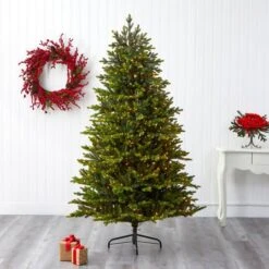 7ft. Pre-Lit North Carolina Fir Artificial Christmas Tree With Clear Lights -Michaels Shop D255809S 5