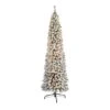 7ft. Pre-Lit Flocked Pencil Artificial Christmas Tree With Clear LED Lights 1 7ft. Pre-Lit Flocked Pencil Artificial Christmas Tree With Clear LED Lights -Michaels Shop D255811S 1