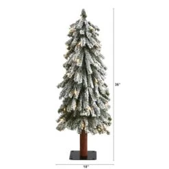3ft. Pre-Lit Flocked Grand Alpine Artificial Christmas Tree, Clear LED Lights -Michaels Shop D255829S 2