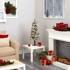 3ft. Pre-Lit Flocked Grand Alpine Artificial Christmas Tree, Clear LED Lights -Michaels Shop D255829S 6