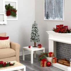 3ft. Pre-Lit Flocked Grand Alpine Artificial Christmas Tree, Clear LED Lights -Michaels Shop D255829S 7