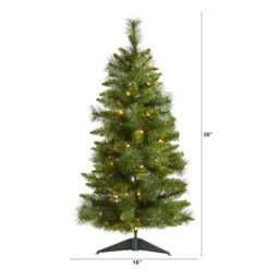 3ft. Pre-Lit New Haven Pine Artificial Christmas Tree, Warm White LED Lights -Michaels Shop D255840S 2
