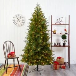 7ft. Pre-Lit Vienna Fir Artificial Christmas Tree, Warm White Lights -Michaels Shop D255888S 6