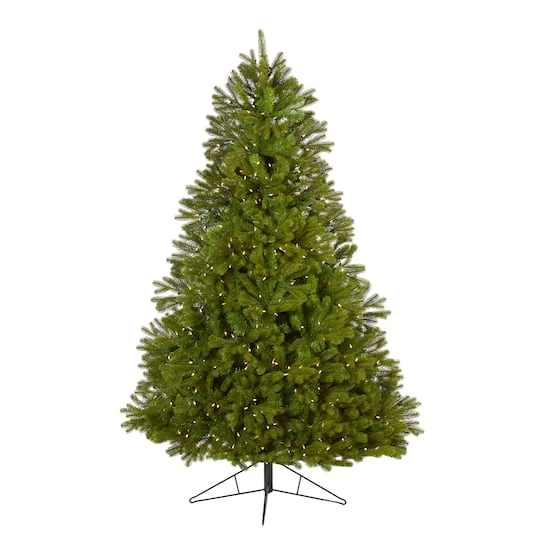 7ft. Pre-Lit Cambridge Spruce Flat Back Artificial Christmas Tree With Warm White Multifunction LED Lights 3 7ft. Pre-Lit Cambridge Spruce Flat Back Artificial Christmas Tree With Warm White Multifunction LED Lights