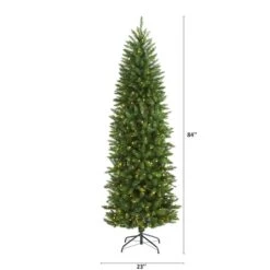 7ft. Pre-Lit Green Mountain Pine Artificial Christmas Tree, Clear LED Lights -Michaels Shop D255924S 2