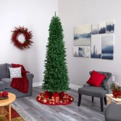 7ft. Pre-Lit Green Mountain Pine Artificial Christmas Tree, Clear LED Lights -Michaels Shop D255924S 8