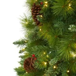 7ft. Pre-Lit Montana Mixed Pine, Pinecones & Berries Artificial Christmas Tree With Clear LED Lights -Michaels Shop D255944S 3