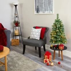 3ft. Pre-Lit Wisconsin Slim Snow Tip Pine Artificial Christmas Tree With Clear LED Lights -Michaels Shop D255950S 6