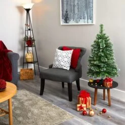 3ft. Pre-Lit Wisconsin Slim Snow Tip Pine Artificial Christmas Tree With Clear LED Lights -Michaels Shop D255950S 7