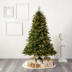 7ft. Pre-Lit Wellington Spruce Artificial Christmas Tree, Clear LED Lights -Michaels Shop D255974S 5