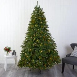 7ft. Pre-Lit Sierra Spruce Artificial Christmas Tree, Clear LED Lights -Michaels Shop D255979S 7