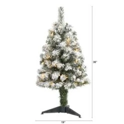 3ft. Pre-Lit Flocked West Virginia Fir Artificial Christmas Tree, Clear LED Lights 12 3ft. Pre-Lit Flocked West Virginia Fir Artificial Christmas Tree, Clear LED Lights -Michaels Shop D256017S 2