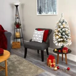 3ft. Pre-Lit Flocked West Virginia Fir Artificial Christmas Tree, Clear LED Lights 16 3ft. Pre-Lit Flocked West Virginia Fir Artificial Christmas Tree, Clear LED Lights -Michaels Shop D256017S 6