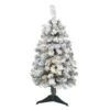 3ft. Pre-Lit Flocked Rock Springs Spruce Artificial Christmas Tree, Clear LED Lights -Michaels Shop D256025S 1