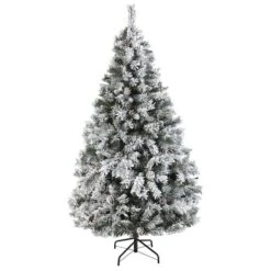 6ft. Unlit Flocked White River Mountain Pine & Pinecones Artificial Christmas Tree