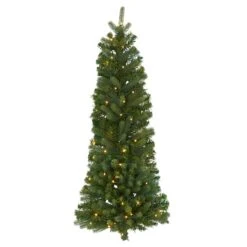 4ft. Pre-Lit Hanging Artificial Flat Back Christmas Tree, Clear LED Lights