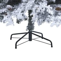 8ft. Pre-Lit Flocked Montana Down Swept Spruce & Pinecones Artificial Christmas Tree With Clear LED Lights -Michaels Shop D256065S 6